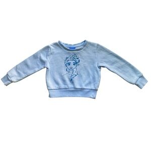 Disney Princess Frozen Elsa Girls Crewneck Sweatshirt Ice Blue Size 18M